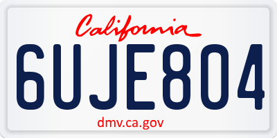 CA license plate 6UJE804