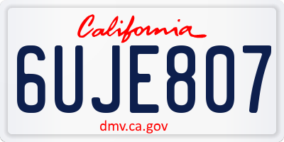 CA license plate 6UJE807