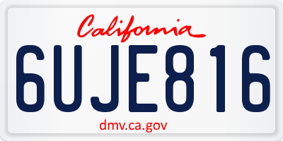 CA license plate 6UJE816