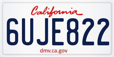 CA license plate 6UJE822