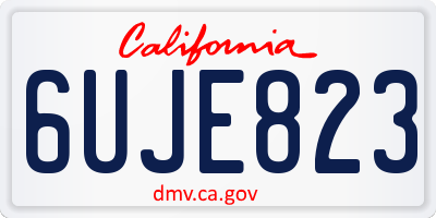CA license plate 6UJE823