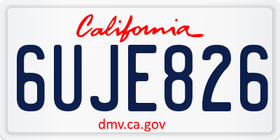 CA license plate 6UJE826