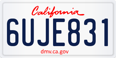 CA license plate 6UJE831