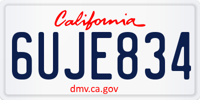 CA license plate 6UJE834
