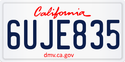 CA license plate 6UJE835