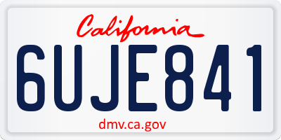 CA license plate 6UJE841