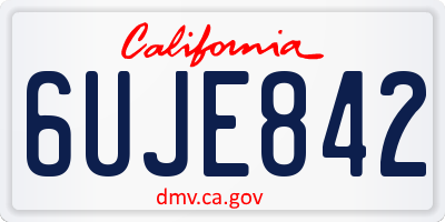 CA license plate 6UJE842