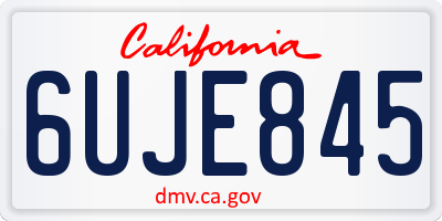 CA license plate 6UJE845