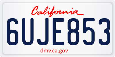 CA license plate 6UJE853