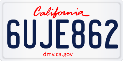 CA license plate 6UJE862