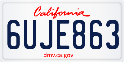 CA license plate 6UJE863