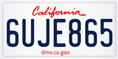 CA license plate 6UJE865