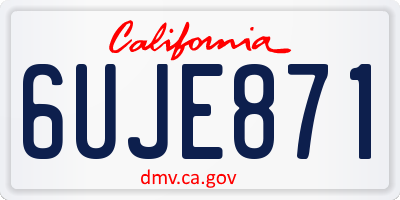 CA license plate 6UJE871