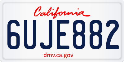 CA license plate 6UJE882