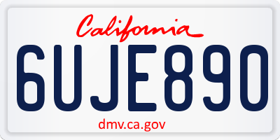 CA license plate 6UJE890