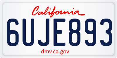 CA license plate 6UJE893