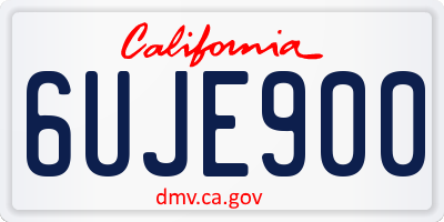 CA license plate 6UJE900