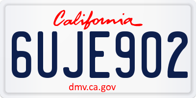 CA license plate 6UJE902
