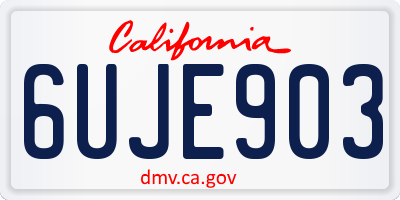 CA license plate 6UJE903