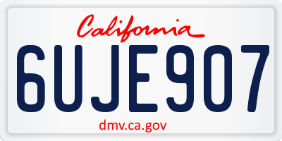 CA license plate 6UJE907