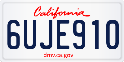 CA license plate 6UJE910