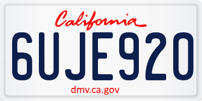 CA license plate 6UJE920