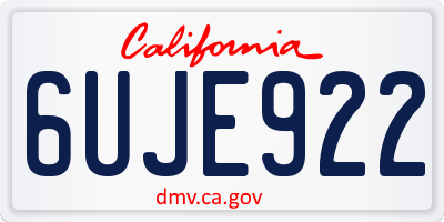CA license plate 6UJE922
