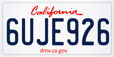 CA license plate 6UJE926
