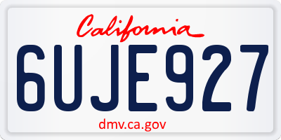 CA license plate 6UJE927