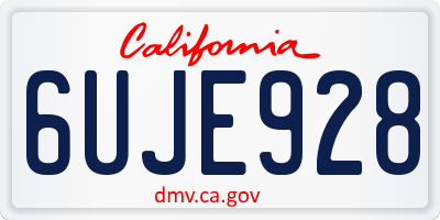 CA license plate 6UJE928