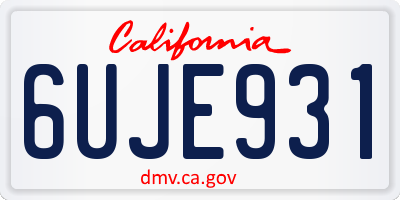 CA license plate 6UJE931