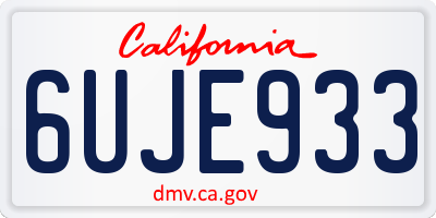 CA license plate 6UJE933
