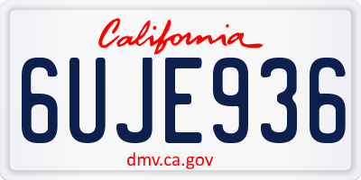 CA license plate 6UJE936