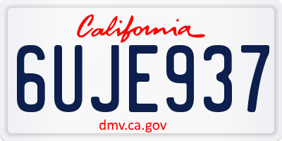 CA license plate 6UJE937