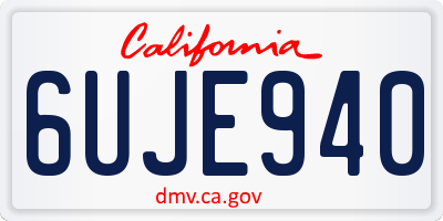 CA license plate 6UJE940