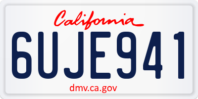CA license plate 6UJE941