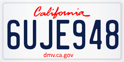 CA license plate 6UJE948