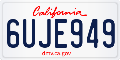 CA license plate 6UJE949