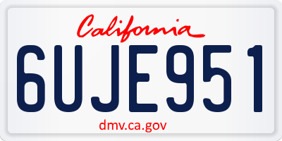 CA license plate 6UJE951