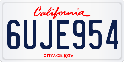 CA license plate 6UJE954