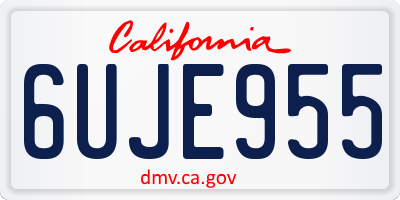 CA license plate 6UJE955