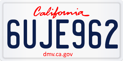 CA license plate 6UJE962