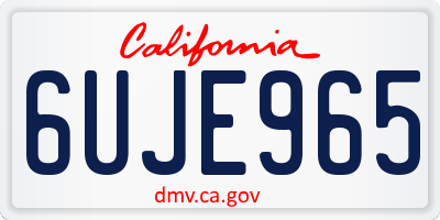 CA license plate 6UJE965