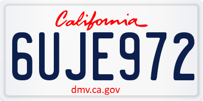 CA license plate 6UJE972