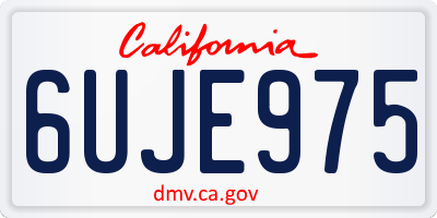 CA license plate 6UJE975
