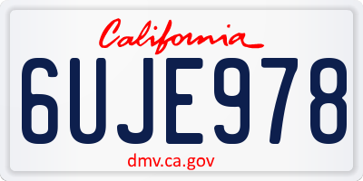 CA license plate 6UJE978