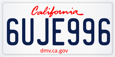 CA license plate 6UJE996