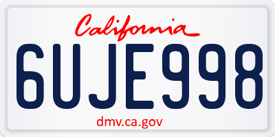CA license plate 6UJE998