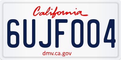 CA license plate 6UJF004