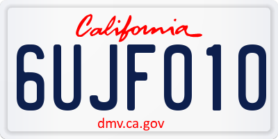 CA license plate 6UJF010